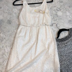 White sequined Alice Olivia dress. Never worn